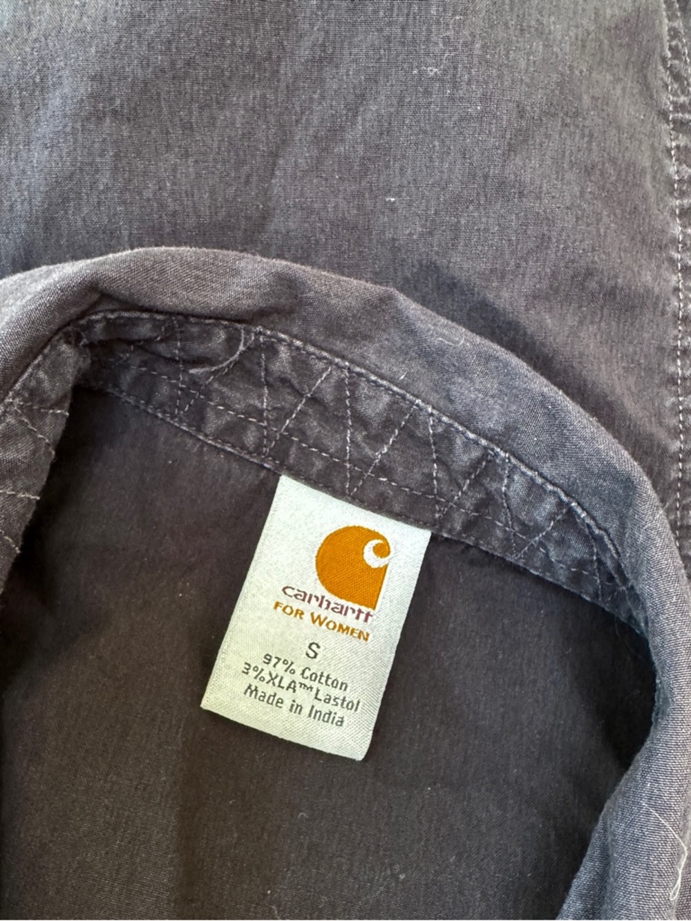 Carhartt Classic Black Sleeveless Chambray Western Button-Up Snap Shirt S Cotton - Picture 6 of 6